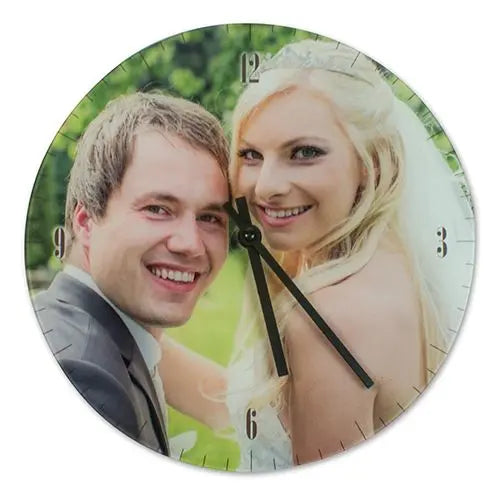 Glaswanduhr mit Uhrwerk glatt Sublimation