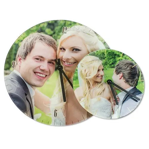 Glaswanduhr mit Uhrwerk glatt Sublimation