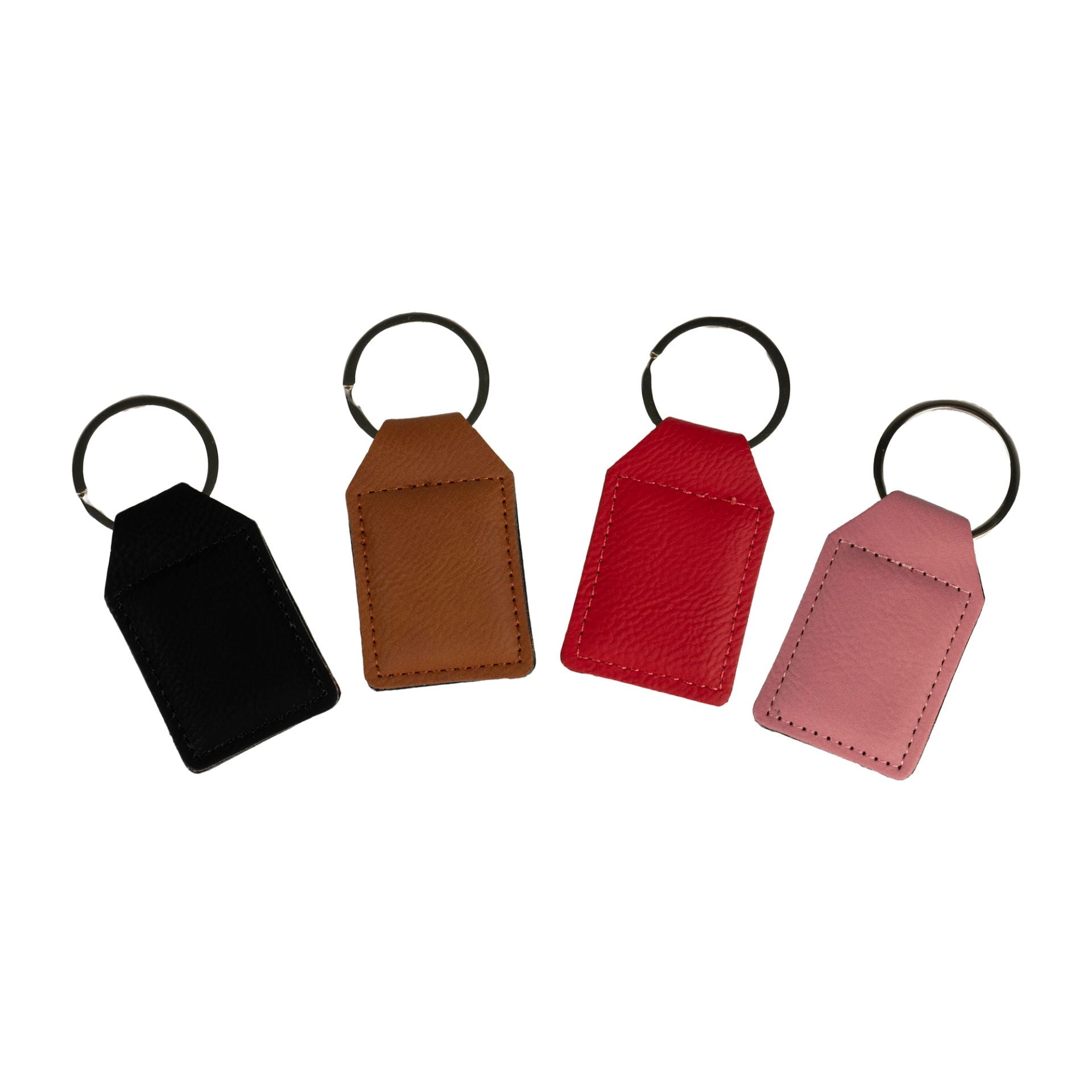 Rechteckiger Kunstleder-Schlüsselanhänger zum Lasern – 39 x 62 mm, verschiedene Farben