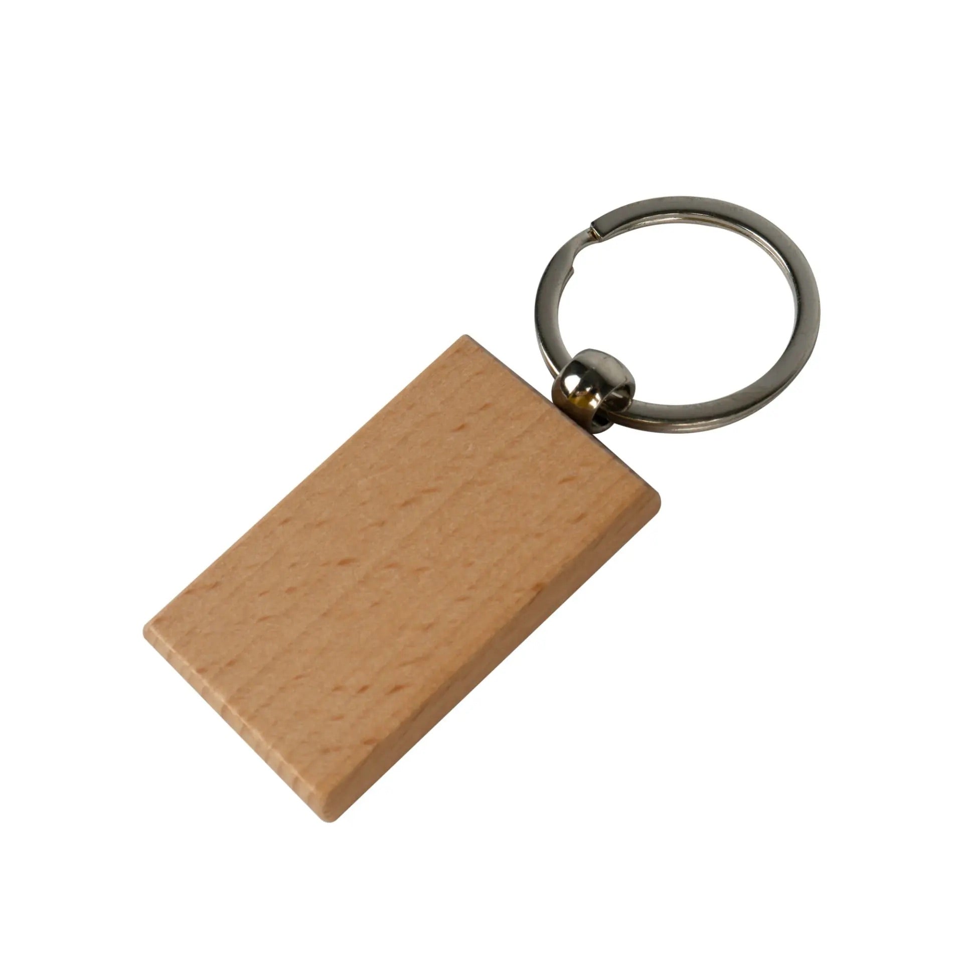 Laser-Holz-Schlüsselanhänger 34 x 55 mm mit Schlüsselring