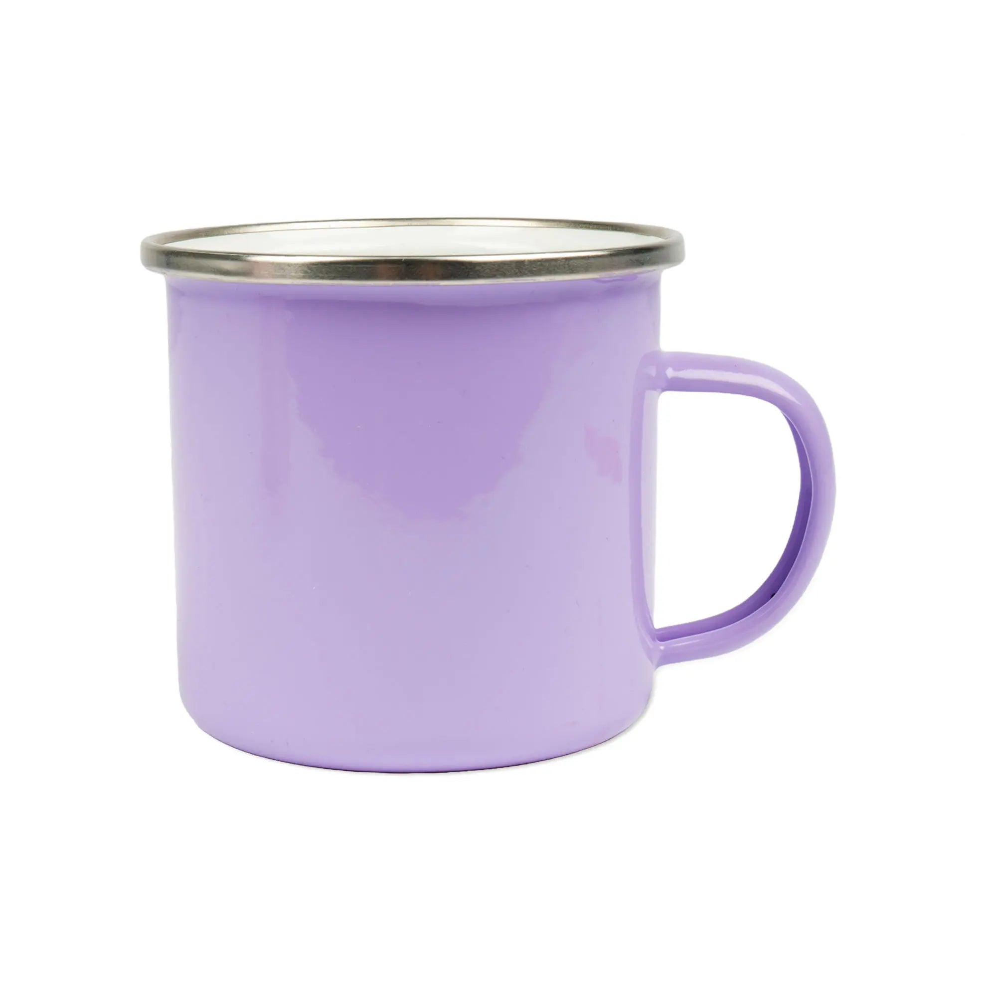 Emailletasse 12oz, mit silbernem Edelstahlrand - Pastell-Tönen - Sublimation