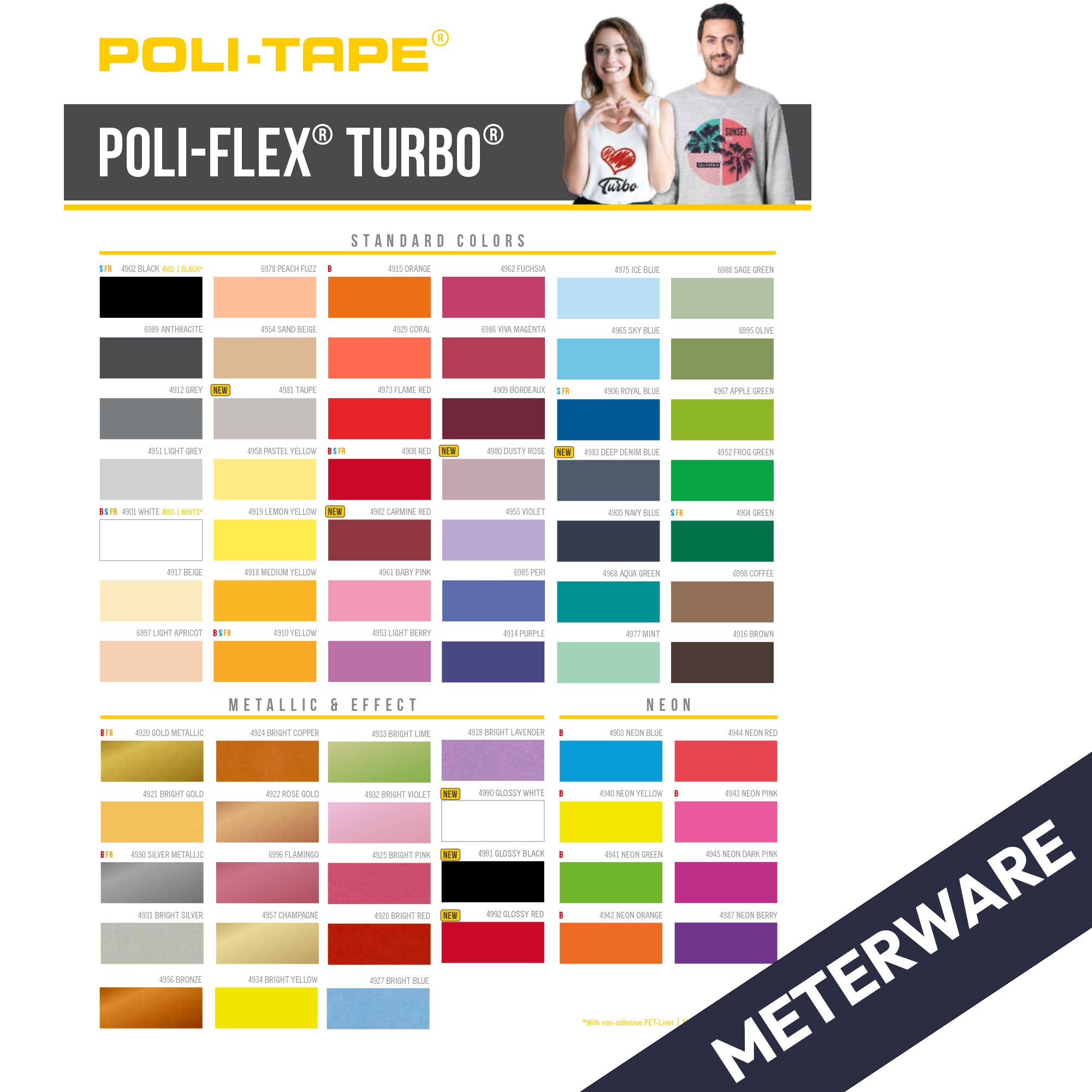 POLI-FLEX® Turbo | Meterware | Transferfolie, Plotterfolie, Bügelfolie
