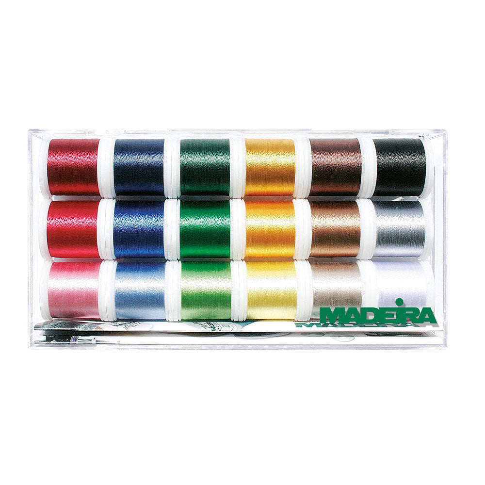 Madeira Stickgarn Starterset - Polyneon 18 x 400m 18 Spulen