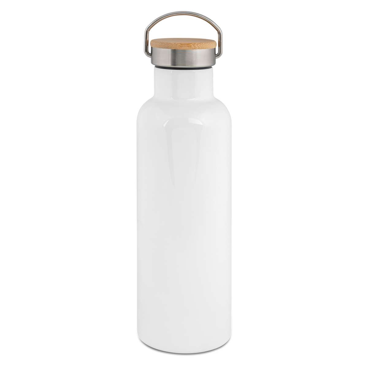 Edelstahl Thermoflasche mit Bambusdeckel Wasserflasche