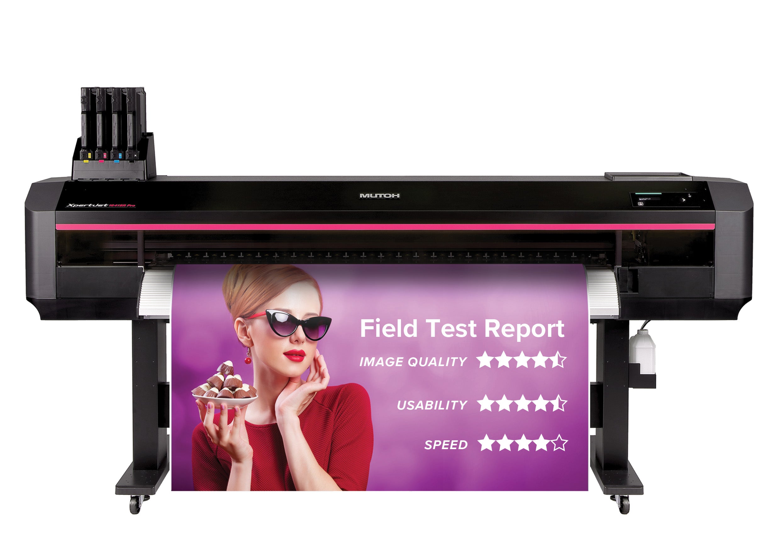 XpertJet 1641SR Pro - Eco-Solvent Drucker mit motorisierten Medienaufwickler (P30, P40 o. P100)