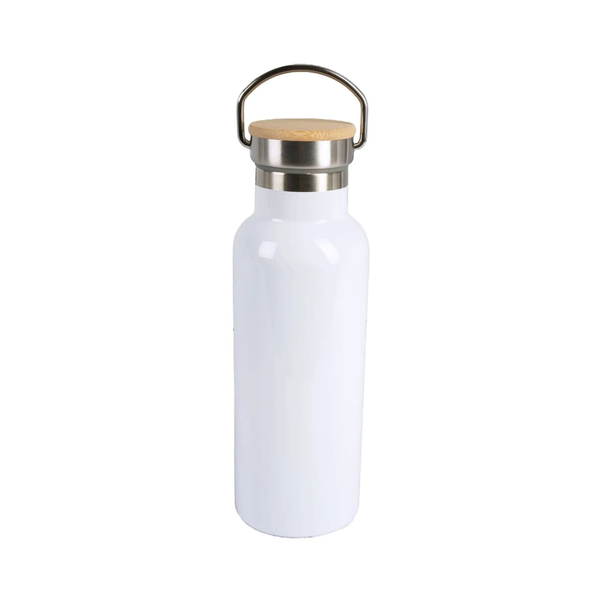 Edelstahl Thermoflasche mit Bambusdeckel Wasserflasche