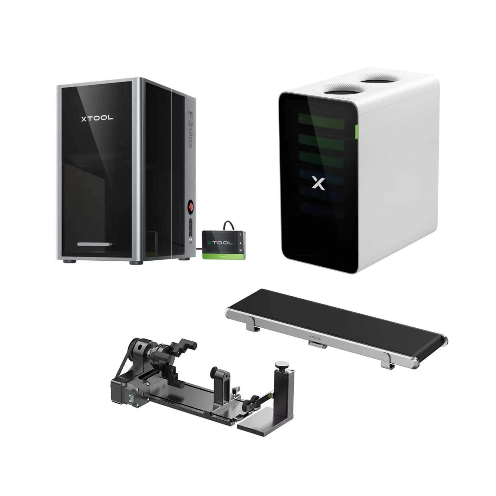 xTool F2 Ultra 60W MOPA & 40W Dioden-Dual-Lasergravierer, Conveyor & Deluxe Bundle
