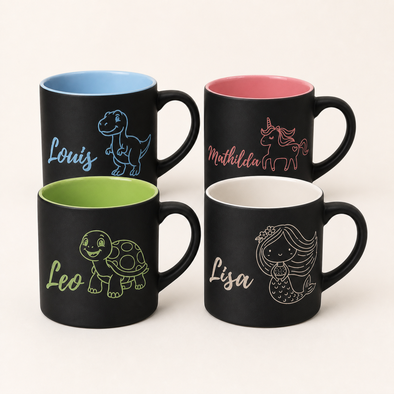 Personalisierte Lasertasse für Kinder mit Name – 180 ml Kindertasse graviert