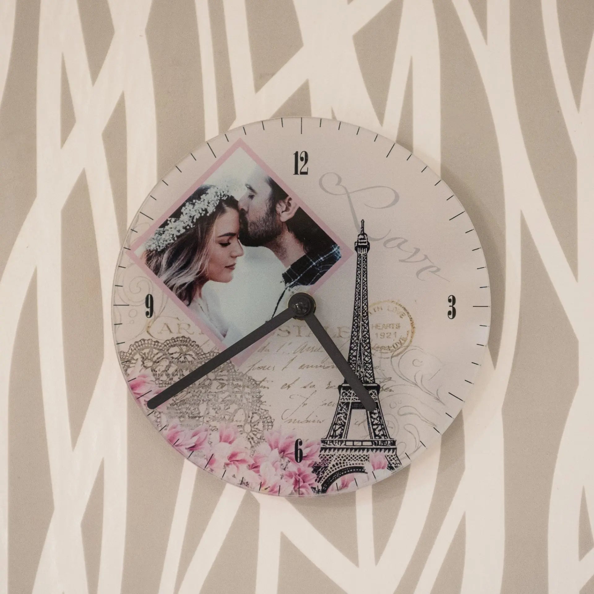 Glaswanduhr mit Uhrwerk glatt Sublimation