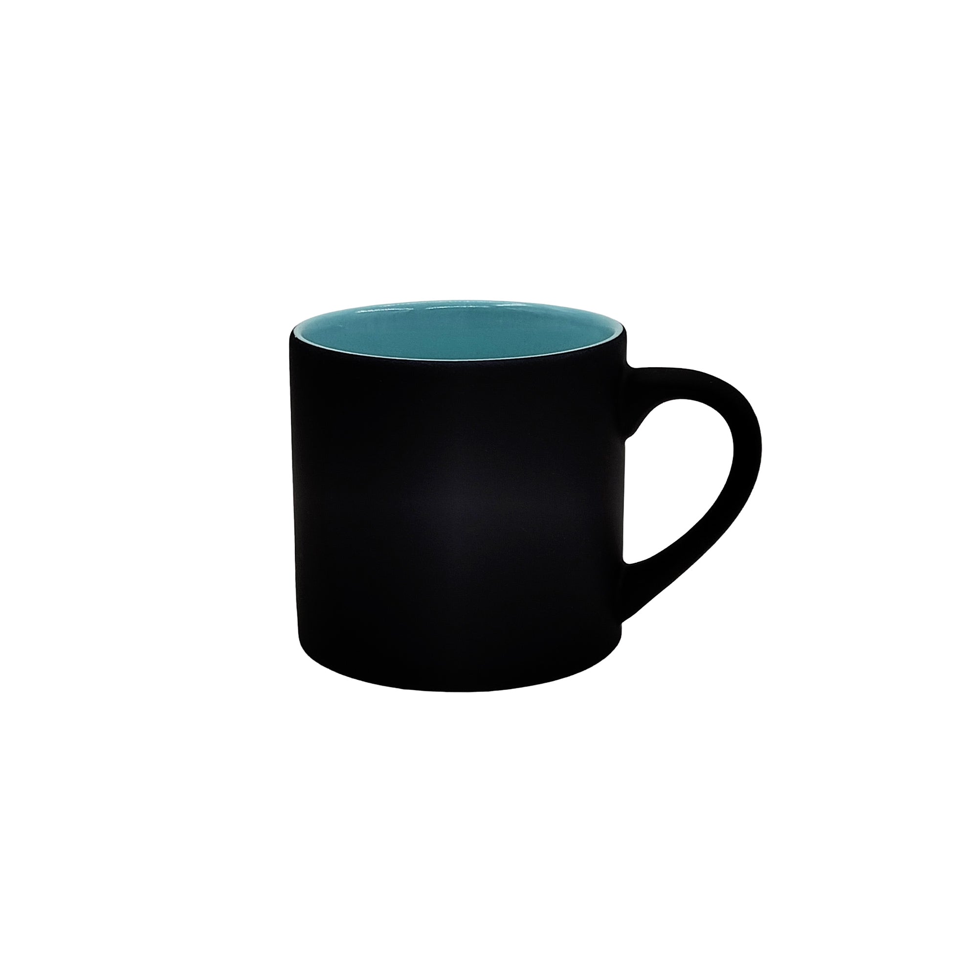 Lasertasse KONTRAST 6 oz – außen schwarz-matt, innen farbig