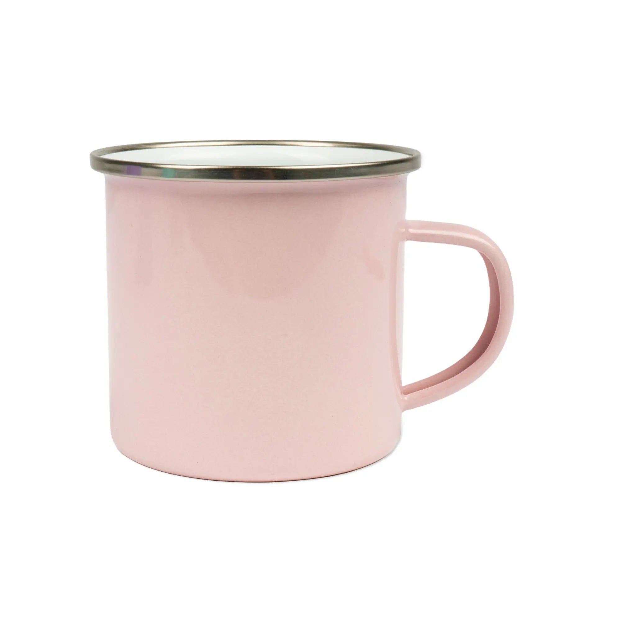 Emailletasse 12oz, mit silbernem Edelstahlrand - Pastell-Tönen - Sublimation