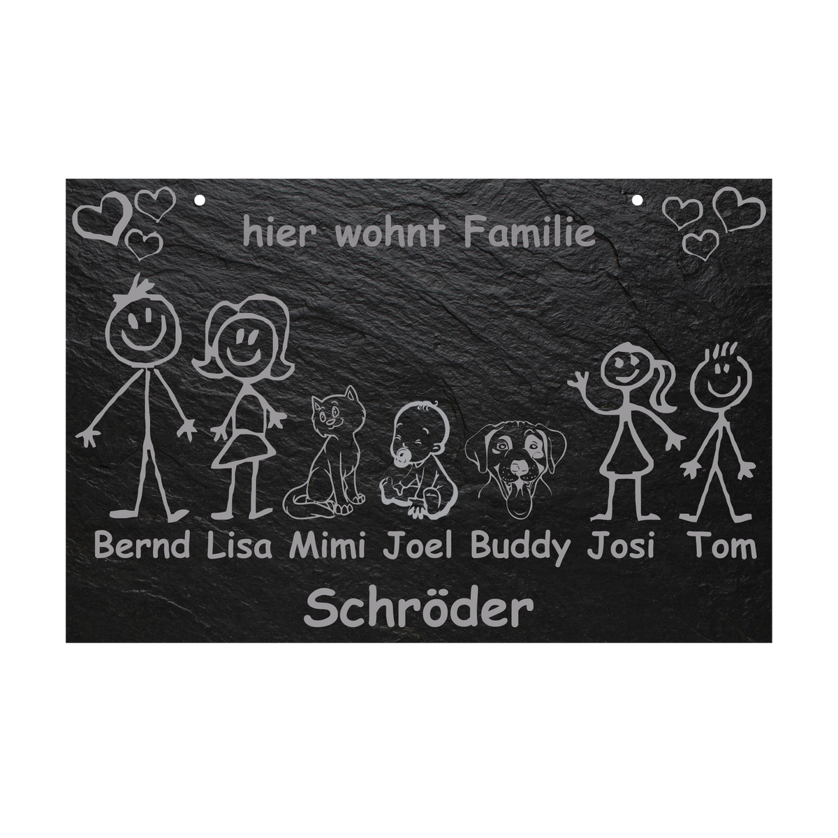 Schiefertafel Türschild mit Gravur | Comic-Stil | Personalisiert ...