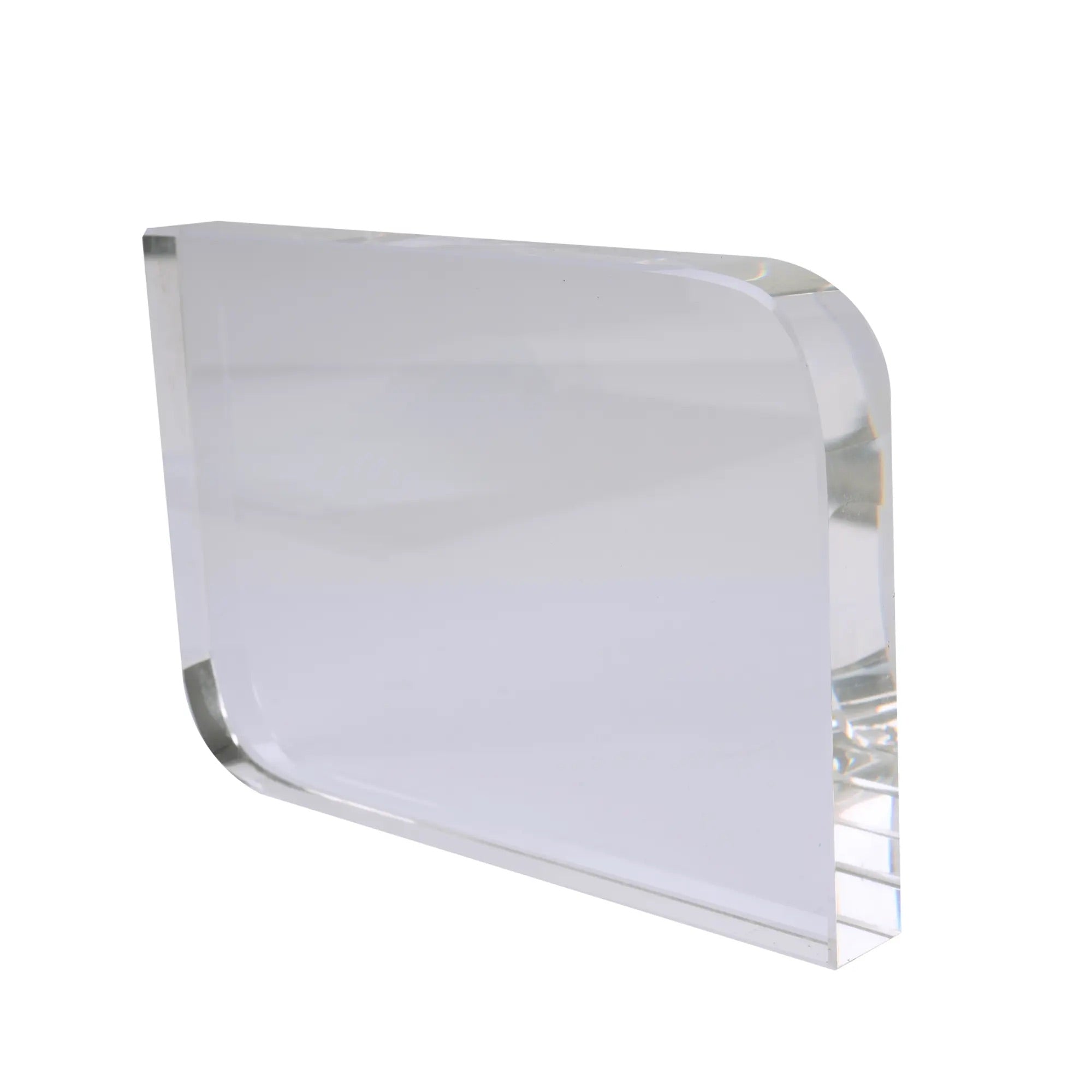 Glaskörper für Lasergravur 100 x 150 x 20 mm mit zwei gerundeten Ecken