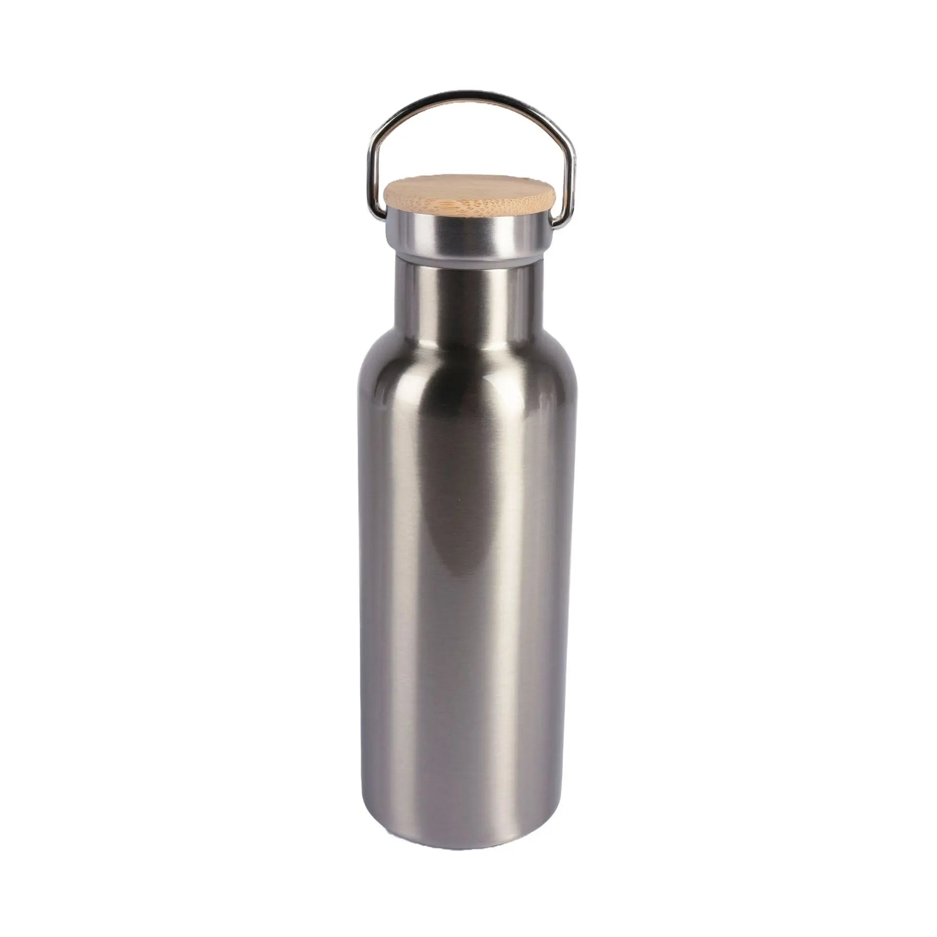 Edelstahl Thermoflasche mit Bambusdeckel Wasserflasche