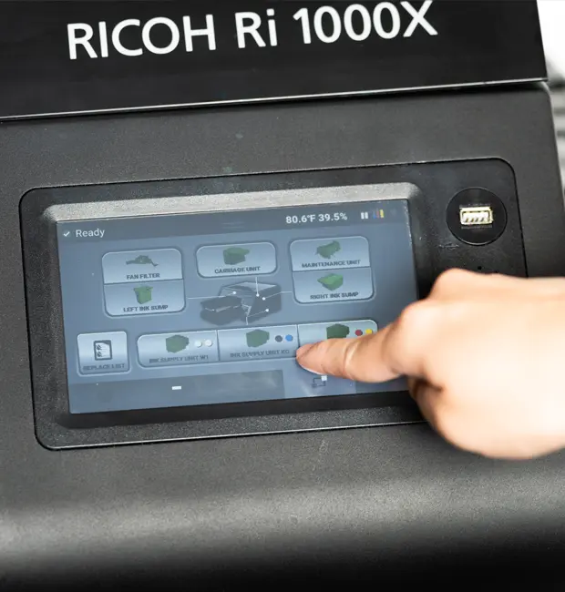 RICOH Ri 1000X Einpaletten-Drucksystem für DTG und DTF Drucker