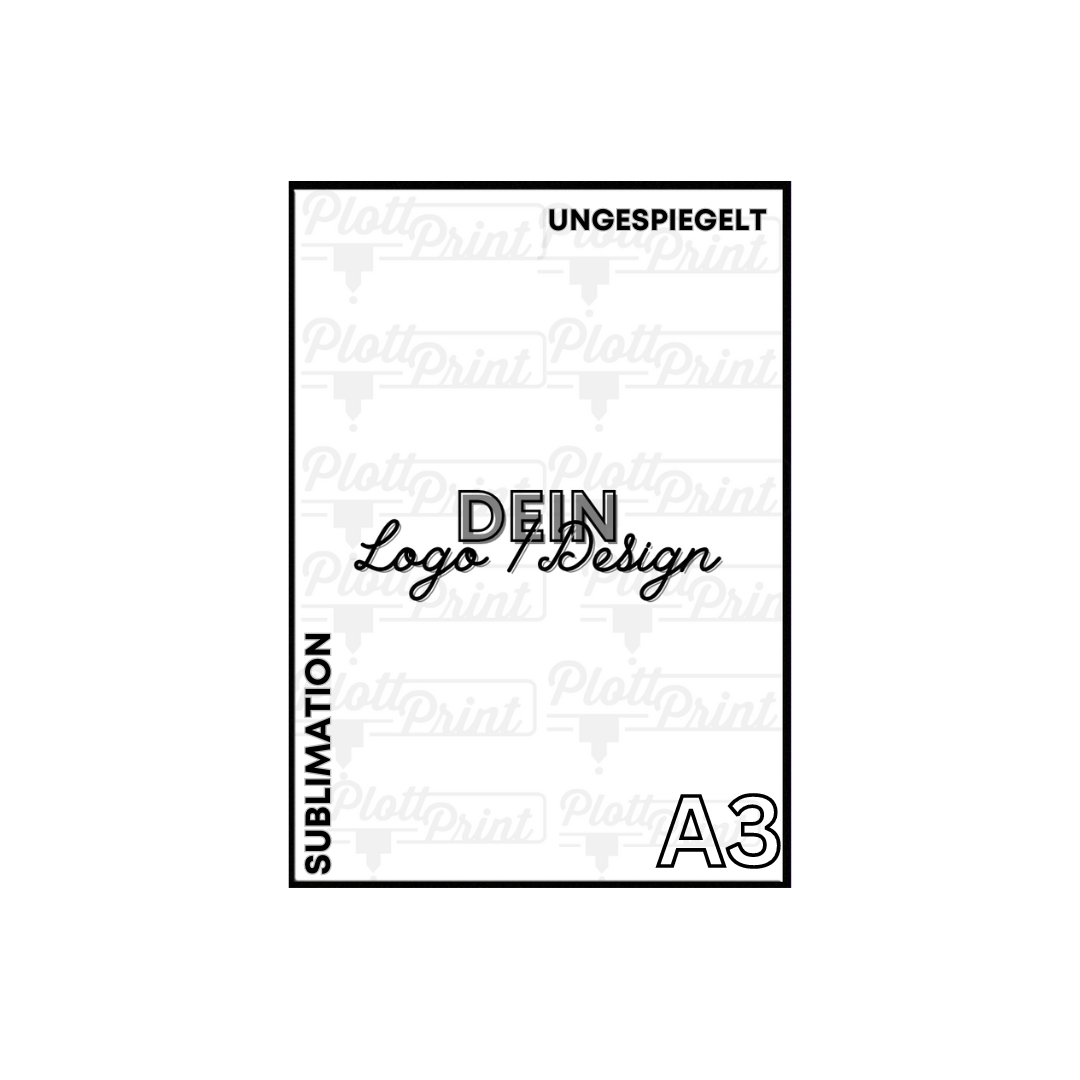 Sublimationspapier für die Sublimation mit deinem Foto, Logo oder Design bedruckt