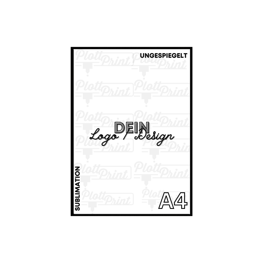 Sublimationspapier für die Sublimation mit deinem Foto, Logo oder Design bedruckt