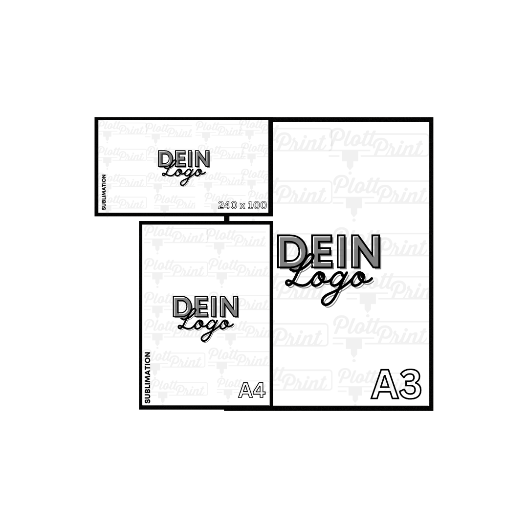Sublimationspapier für die Sublimation mit deinem Foto, Logo oder Design bedruckt